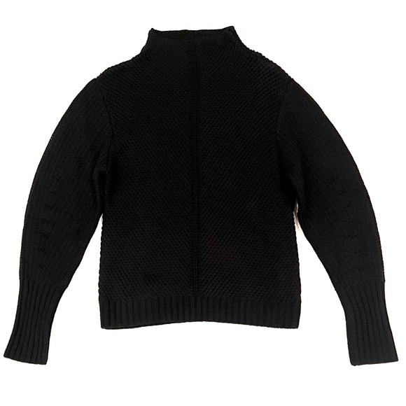 PURE / US Black Open Knit Funnel Turtleneck Sweater Womens Small EUC - Picture 3 of 10